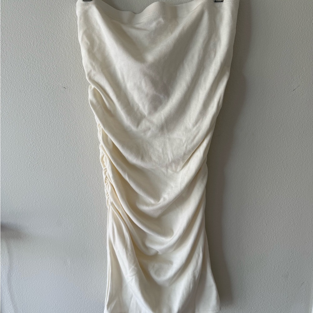 Free People Beach off white Ruched Dress